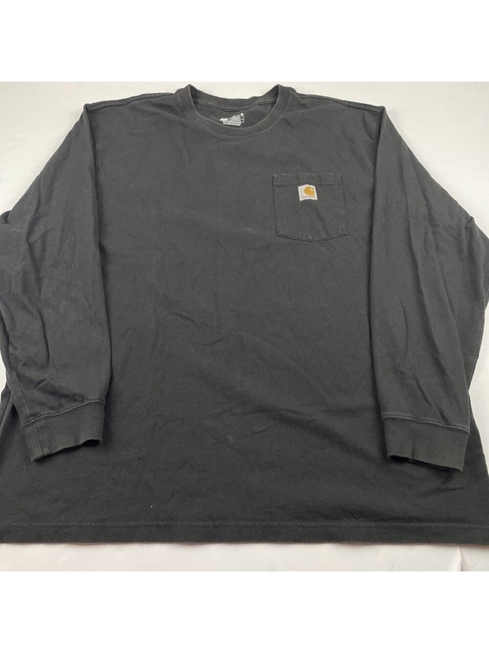 Carhartt Pocket T-Shirt Men’s 2X Loose Fit Workwear Long Sleeve Cotton Black